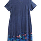 La Cera Novelty Floral Butterfly Print Short Sleeve Plus Size Dress