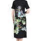 La Cera Printed A-Line Cotton Jersey Knit Dress - La Cera