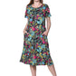 La Cera Floral Printed A-Line Knit Dress - La Cera