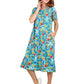 La Cera Floral Printed A-Line Dress - La Cera