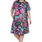 La Cera Black and Fuchsia Plus Size A-Line Knit Dress