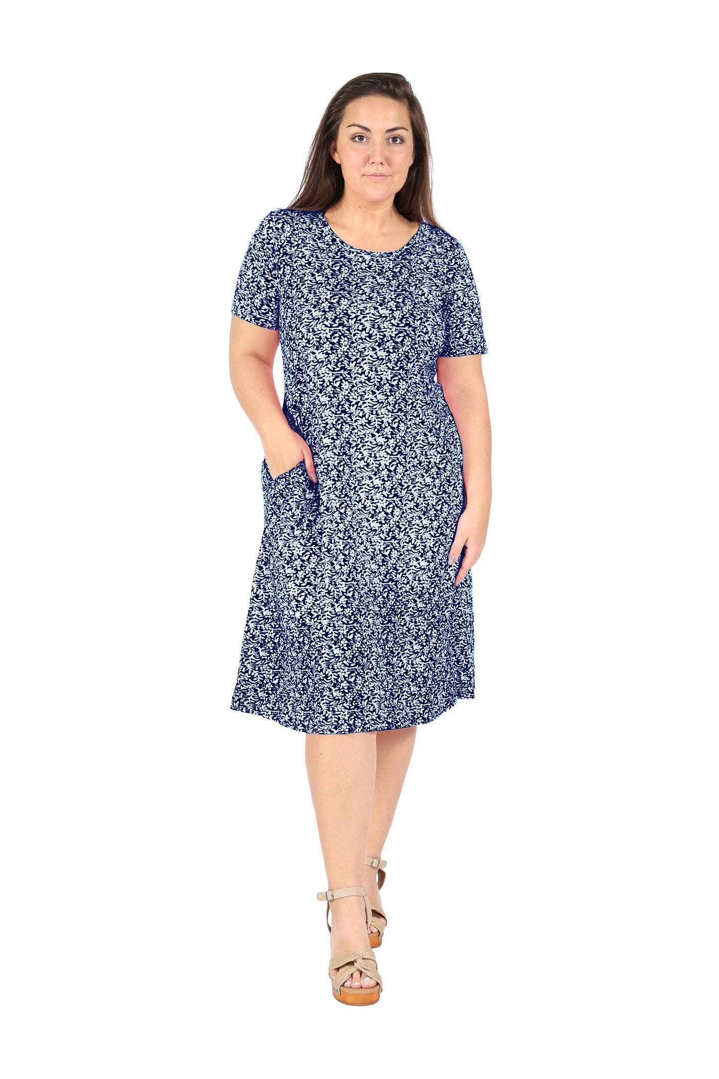 La Cera Plus Size A-Line Knit Dress - La Cera