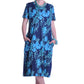La Cera Navy Floral Print A-Line Dress