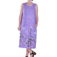 La Cera Sleeveless Printed A-Line Cotton Jersey Knit Dress - La Cera