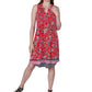 Sleeveless Dress With Border Print - La Cera