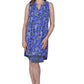 Sleeveless Dress With Border Print - La Cera