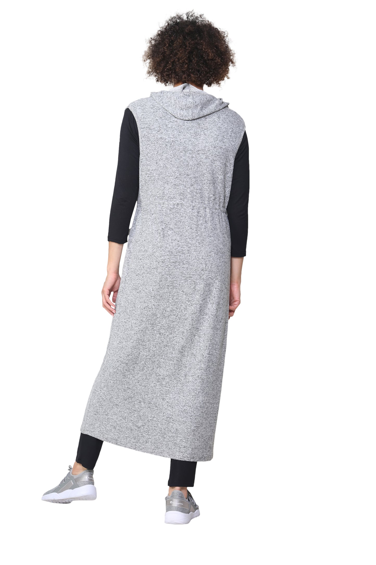 La sudadera con capucha y cremallera larga sin mangas