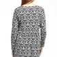 La Cera Baroque Print Pullover Tunic Top