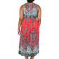 La Cera Sleeveless Paisley Printed Plus Size Maxi Dress - La Cera