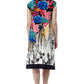 La Cera Multi Print Cross-Over Front Dress - La Cera