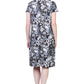 La Cera Black and White Print Short Sleeve Dress