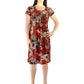 Pleat Front Midnight Roses Dress