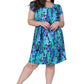 Vestido de manga corta con estampado multicolor en verde azulado La Cera de talla grande