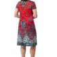 La Cera Paisley Printed Short Sleeve Dress - La Cera