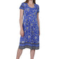 La Cera Floral Border Print Short Sleeve Dress - La Cera