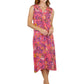 La Cera Sleeveless V-Neck Vibrant Floral Dress