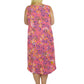 Vestido floral vibrante sin mangas con cuello en V La Cera - Talla grande
