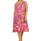 Vestido floral vibrante sin mangas con cuello en V La Cera - Talla grande