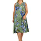 Vestido floral artístico sin mangas con cuello en V La Cera - Talla grande