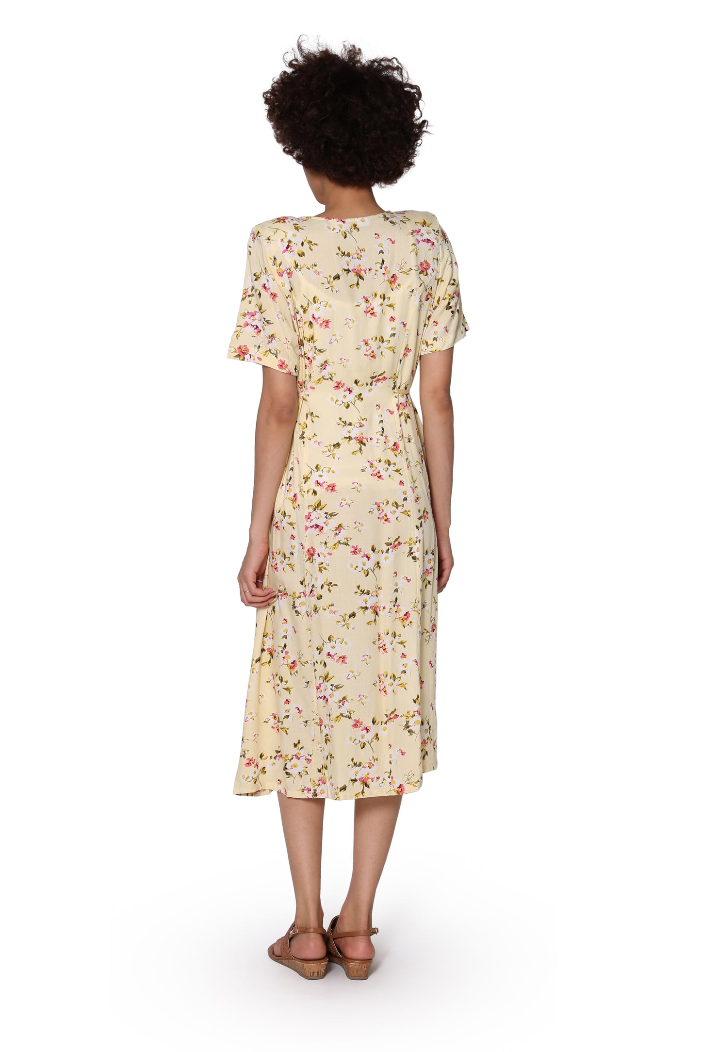 La Cera Button Front Short Sleeve Dress