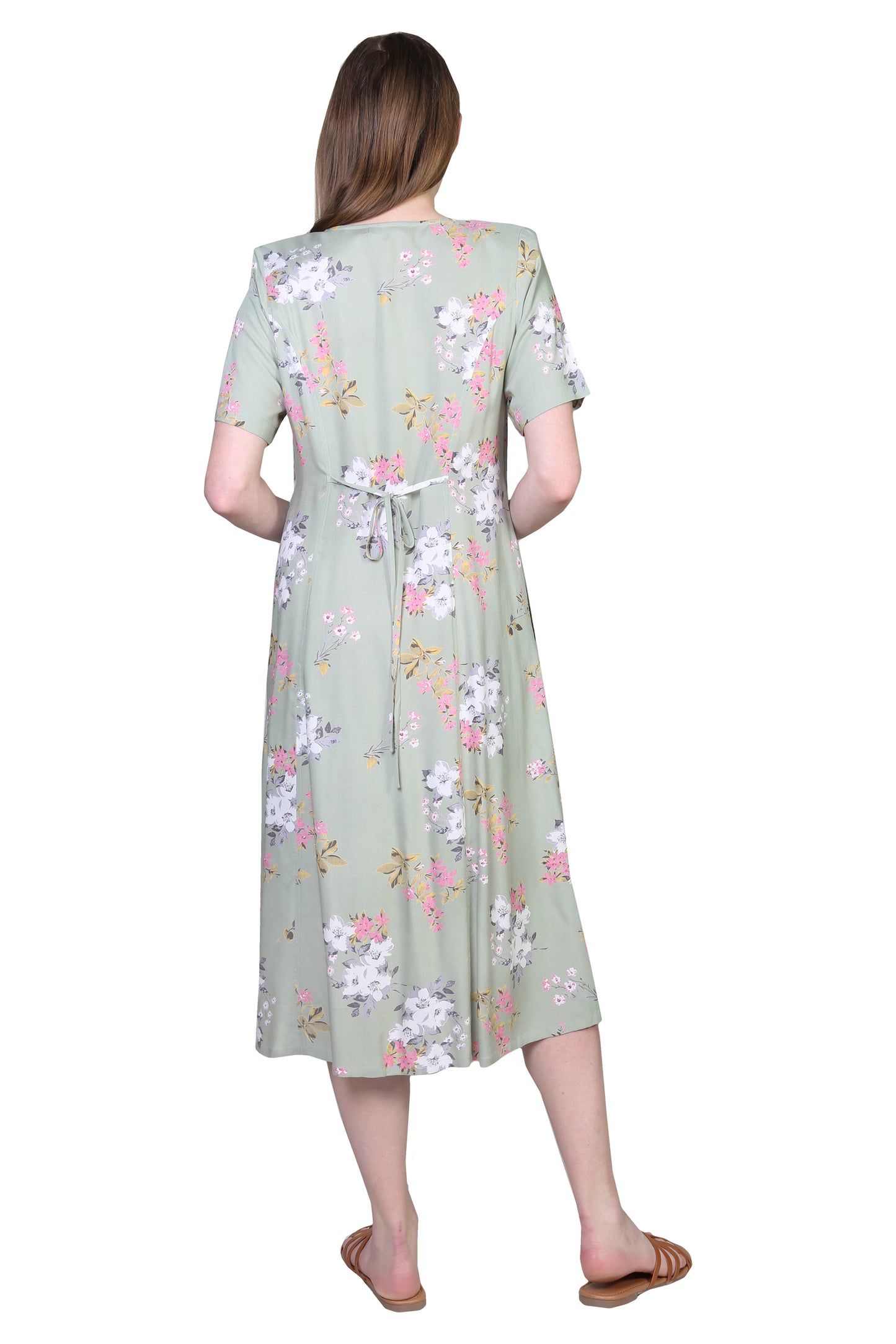 Garden Bouquet Rayon Button Front Dress