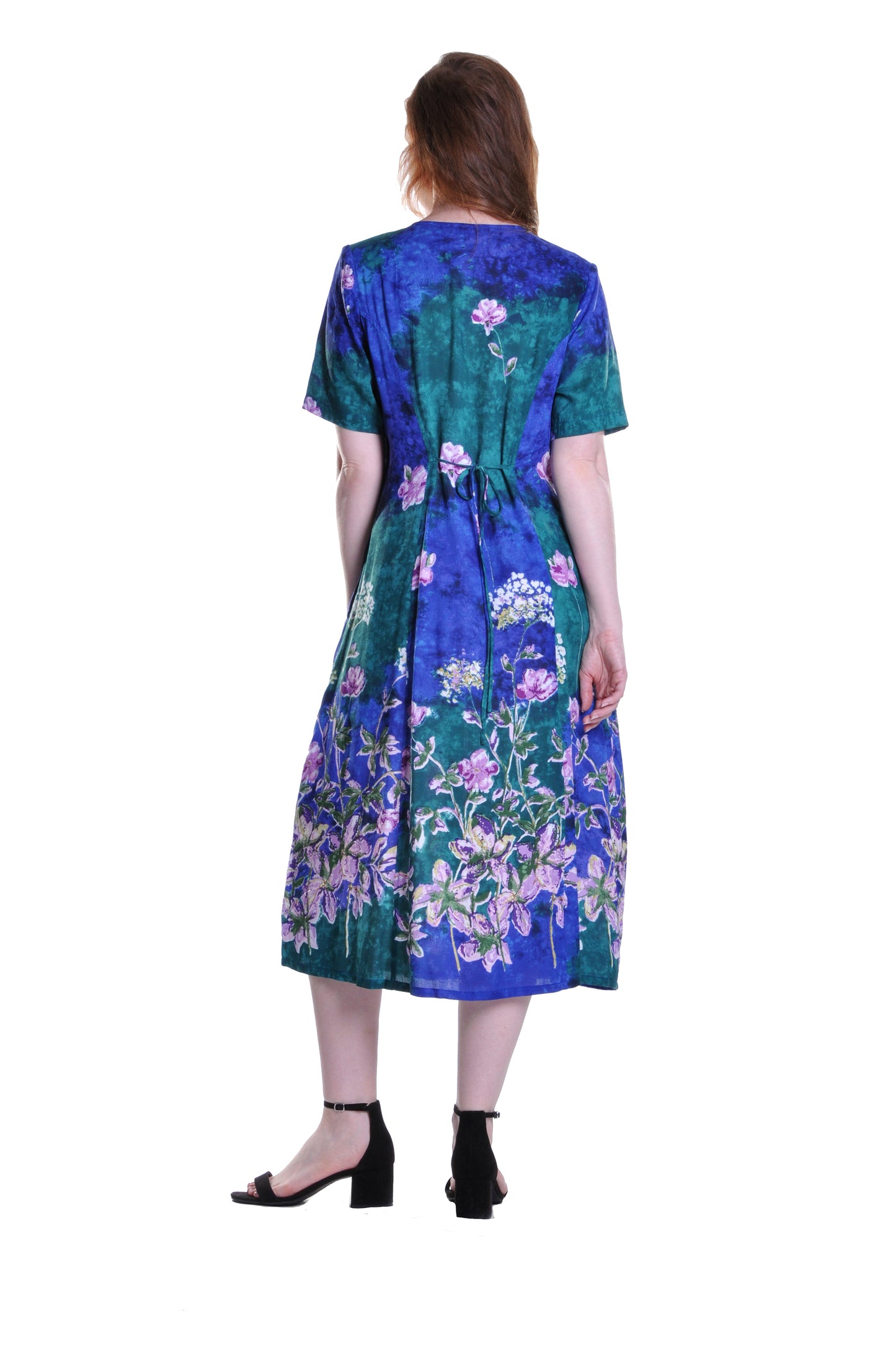 La Cera Button Front Short Sleeve Dress - La Cera