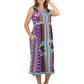 V-Neckline Empire Waist Border Print Dress