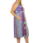 V-Neckline Empire Waist Border Print Dress - Plus Size