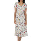 La Cera Button Front Short Sleeve Dress - La Cera