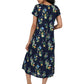 Midnight Garden Button Front Rayon Dress