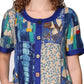 La Cera Multi Patchwork Plus Size Short Sleeve Dress