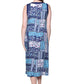 Novelty Button Patchwork Rayon Print Dress