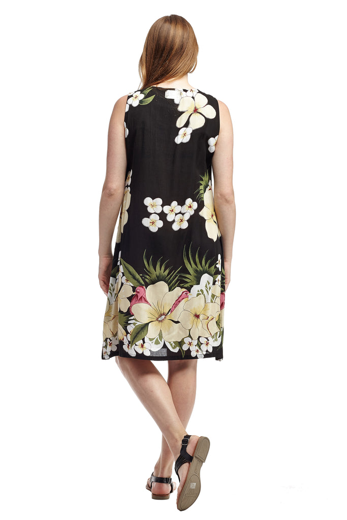 La Cera V-Neck Floral Sleeveless Short Dress - La Cera