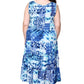 La Cera  Blue Tie Dye Plus Size Sleeveless Dress