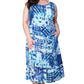 La Cera  Blue Tie Dye Plus Size Sleeveless Dress