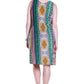 La Cera Green Multi Print Sleeveless Dress - La Cera