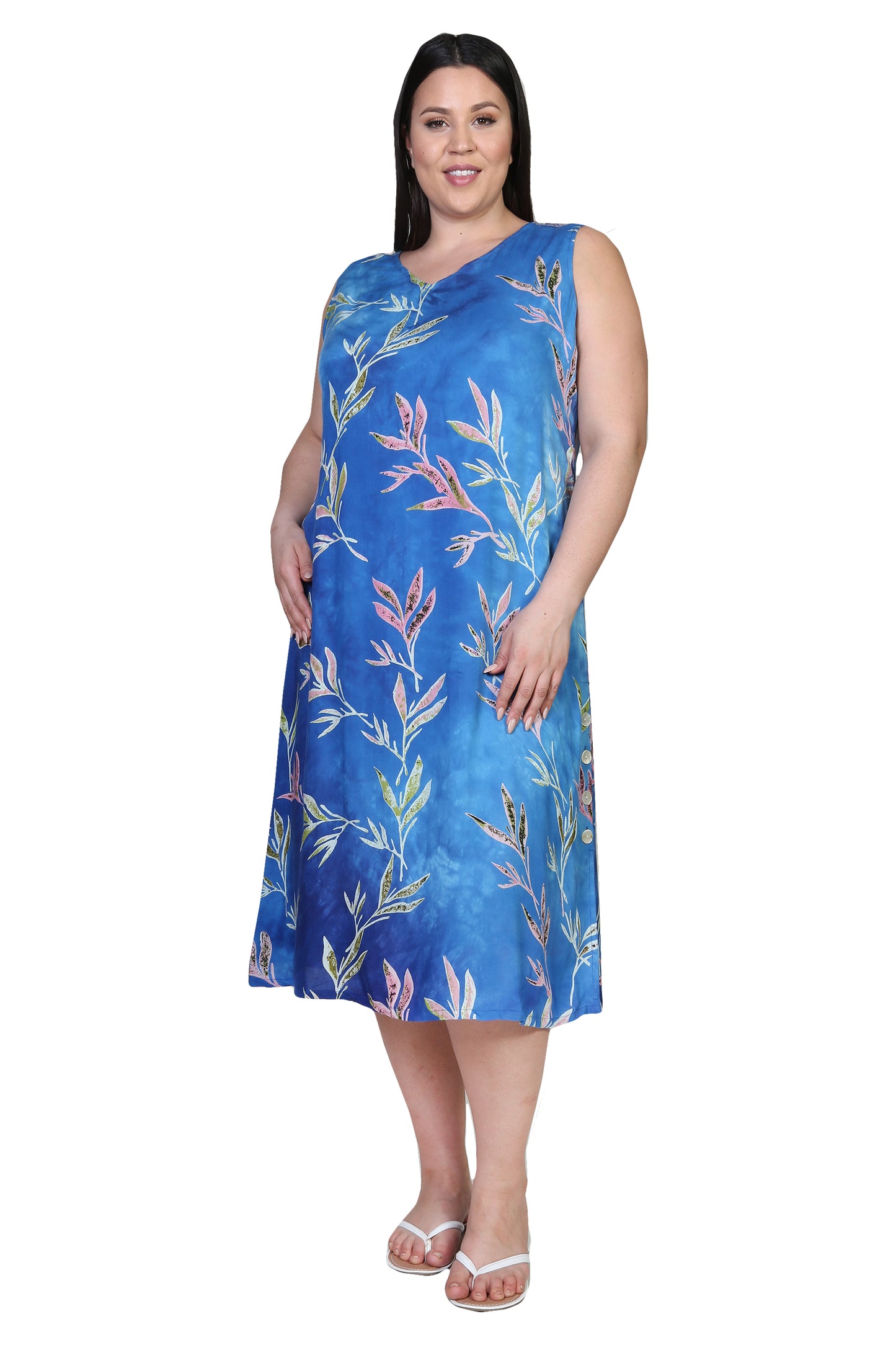 Plus Size La Cera Sleeveless V-Neck Dress - La Cera