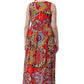 La Cera Red Sleeveless V-Neck Maxi Dress - La Cera