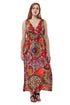 La Cera Red Sleeveless V-Neck Maxi Dress - La Cera