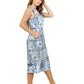 La Cera Sleeveless Shirt Collar Rayon Dress