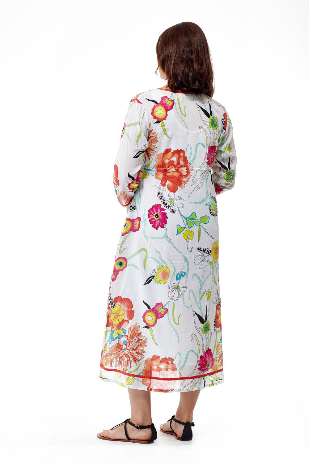 100% Cotton Floral Print Caftan - La Cera