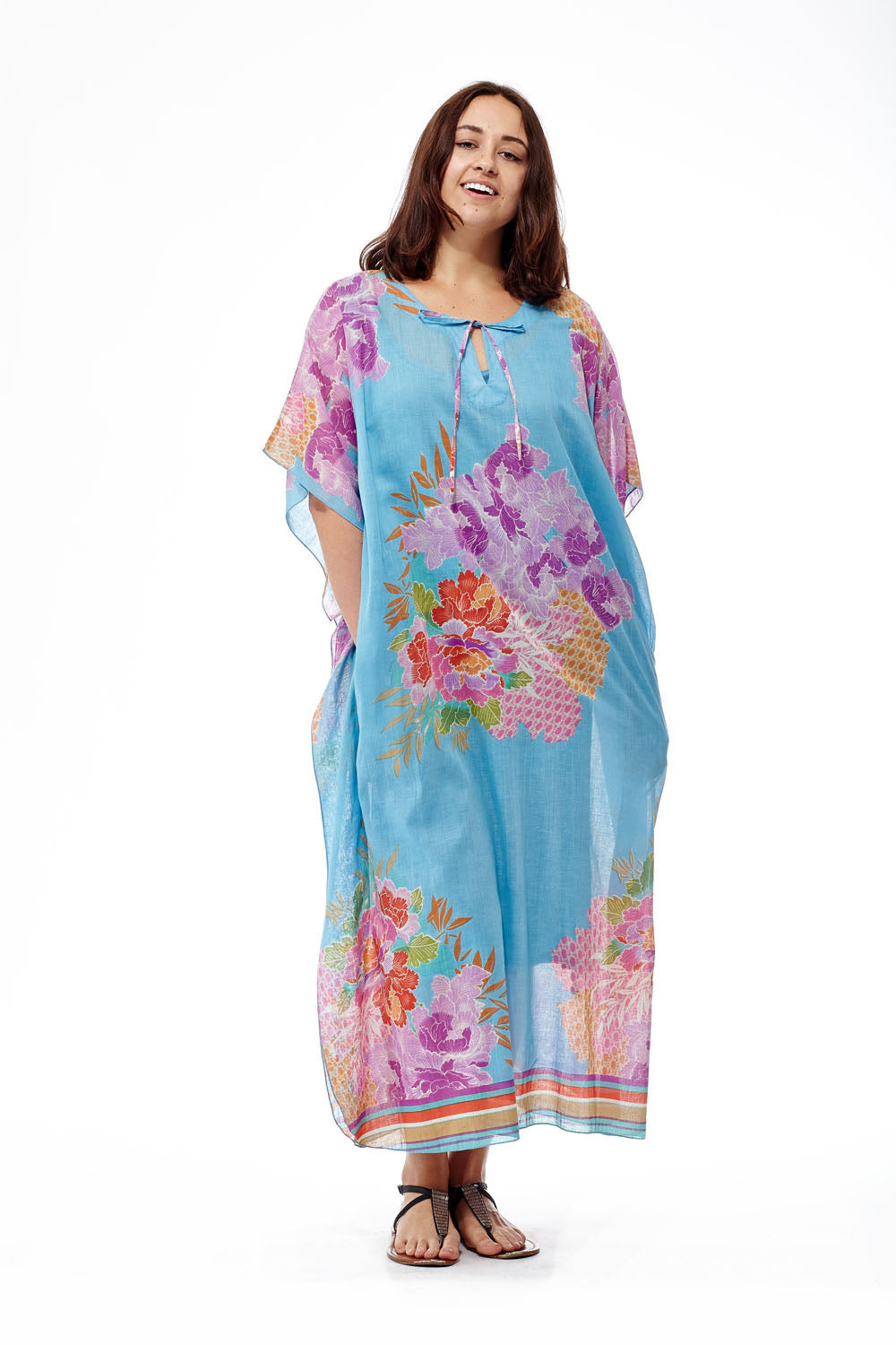100% Cotton Border Print Caftan - La Cera