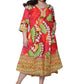 La Cera Women's Plus Size High-Low Butterfly Printed Caftan - La Cera