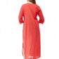 La Cera 3/4 Quarter Length Sleeve Embroidered Caftan - La Cera