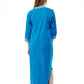 La Cera 3/4 Quarter Length Sleeve Embroidered Caftan - La Cera