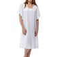 La Cera Crochet Yoke Flutter Sleeve Gown
