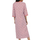 La Cera 100% Cotton Geo Printed Caftan - La Cera