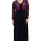 Velour Burnout Jacquard Trimmed Dress