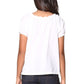 La Cera White Embroidered Short Sleeve Peasant Top - La Cera