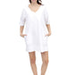La Cera White Embroidered Cover Up - La Cera